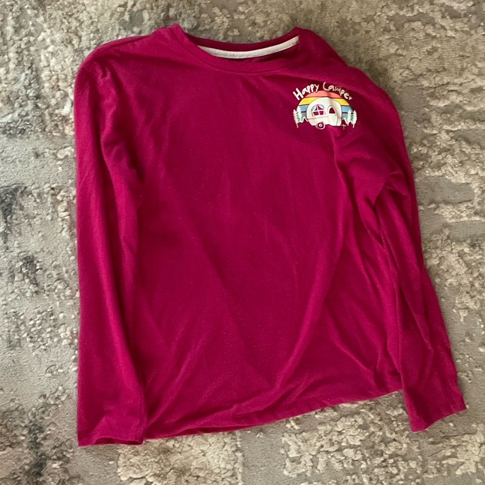 wonder nation Long-Sleeve Happy Camper Tee - Raspberry